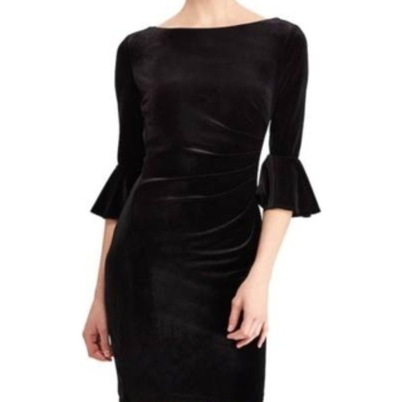 Chaps Dresses & Skirts - Chaps Velvet Bell-Sleeve Sheath Dress